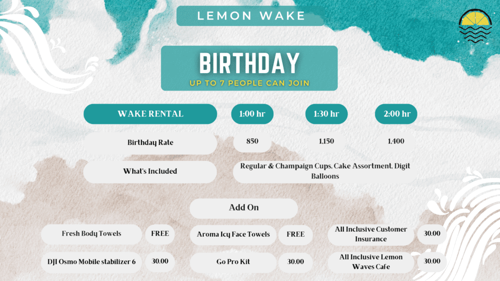 Wake Surfing & Wakeboarding Birthday party with Lemon Wake