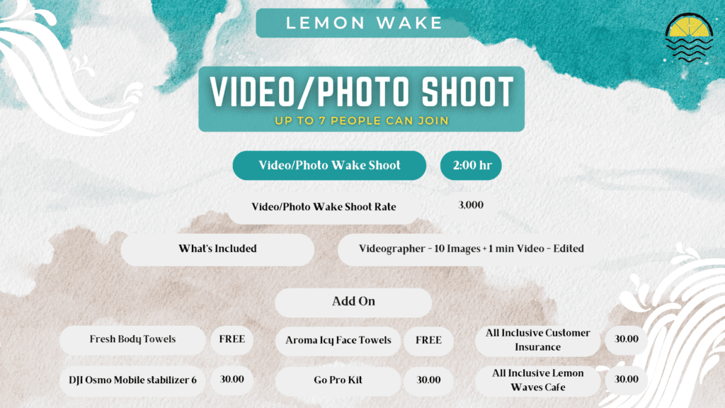 Wake surf and wakeboard video shoot at Lemon Wake